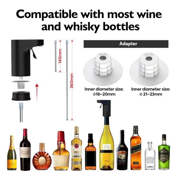 30 pièces / carton Dispenser de whisky intelligent avec écran tactile LED Pour la maison Bar Pub Source d'alimentation 4.5W