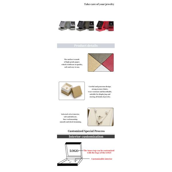 Boîtes de bijoux en papier de velours Conception personnalisée Hanhong Emballage écologique