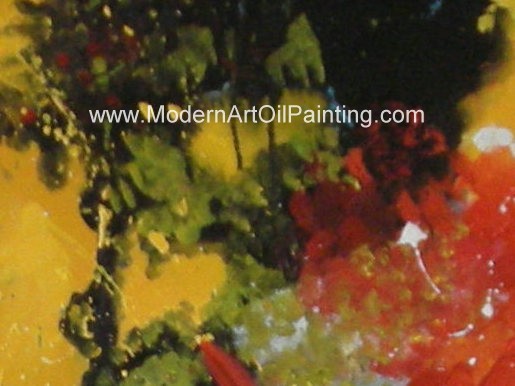 Abstract Acrylic Painting The Fire / Contemporary Canvas Wall Art Framed On Canvas