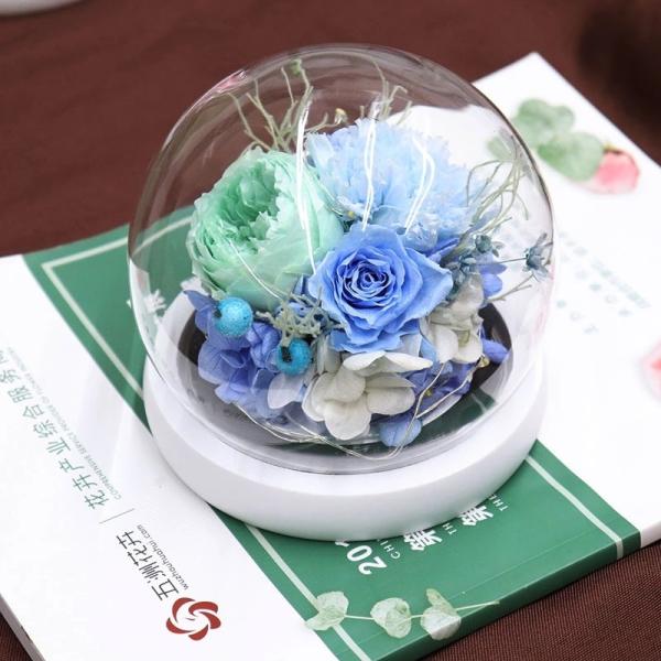 Real preserved rose flowers gift forever rose in glass ball wholesale price
