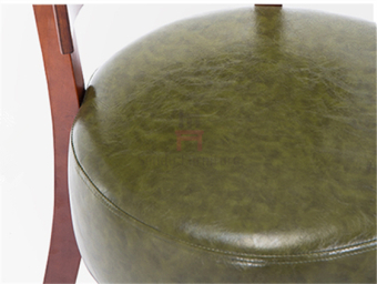 Round Leather Padded Armless Dining Chair , Dark Wood Dining Room Chairs 