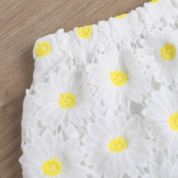 130cm Summer Children's Clothing Sunflower Print Girls' Two Piece Set