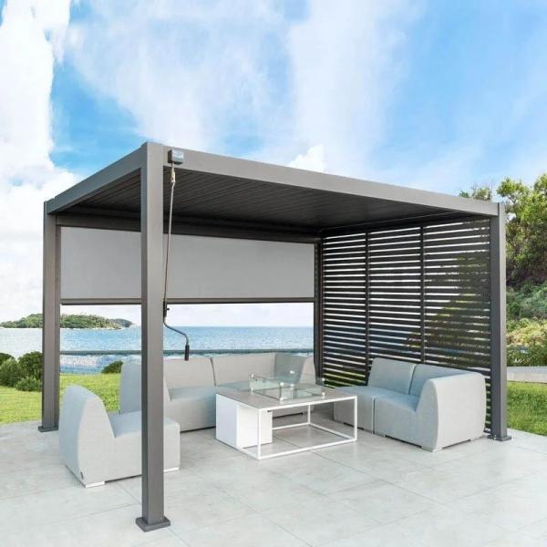 Outdoor waterproof electric luxury pergola opening roof shutters retractable aluminum