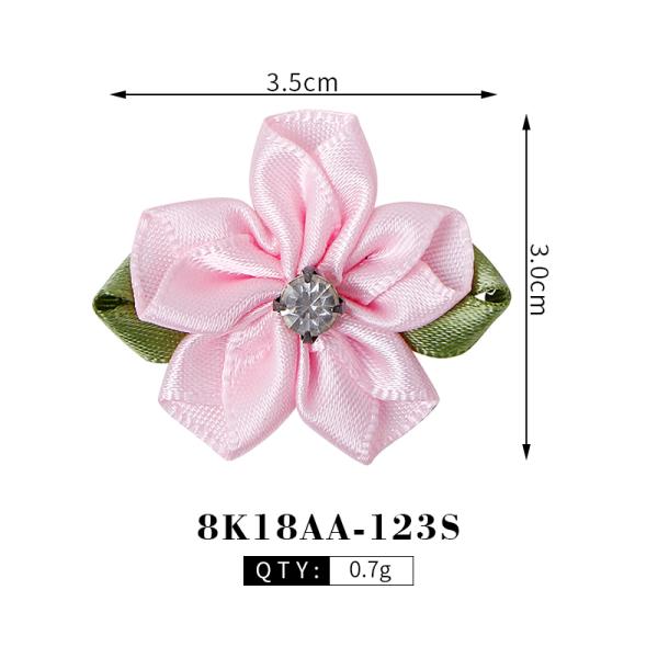 MSD Handmade Silk Ribbon Flowers Sewing Applique Cloth Making Rose Flower Satin Ribbon