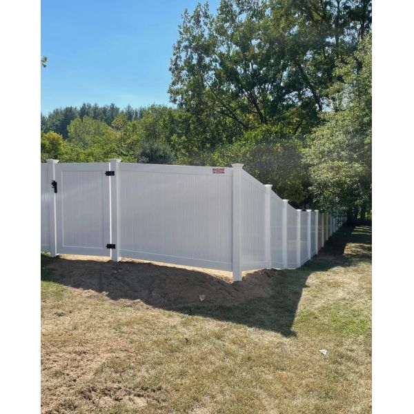 Outdoor PVC Vinyl Privacy Fence Panels  6ft*8ft Horizontal Rail Type