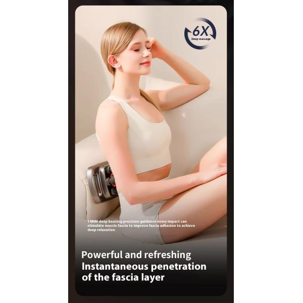 Full Body Deep Tissue Massager Gun Red Light Heat Infrared Fascial Muscle Massage Gun