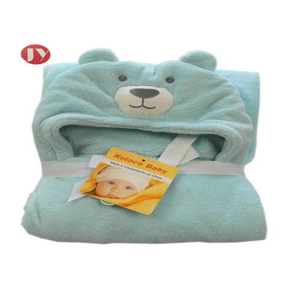Soft Baby Hooded Blanket Microplush Swaddle Cute Animal Design For Kids