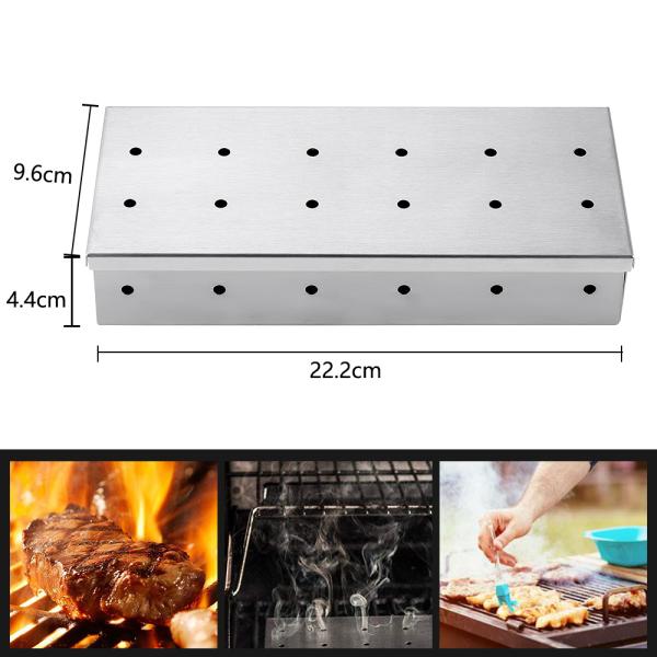 Rectangle 23*10.5cm 304 Stainless Steel Wood Pellet BBQ Smoke Box