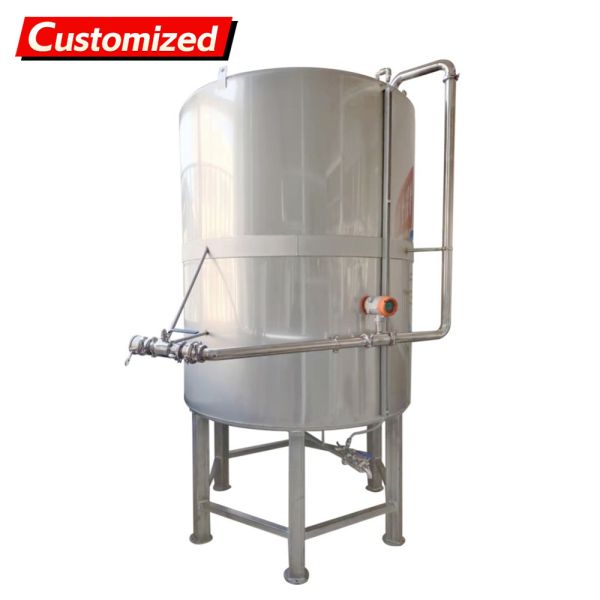Stainless steel liquid storage tanks1000-liter containers Chemical reaction vessels Elevated buffer tanks Dairy and beer processing line material storage tanks Industrial-grade material storage equip