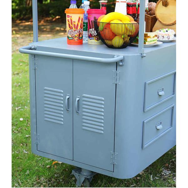 Portable snack food hand push Cart Street vendor Food Delivery Bike with Display Freezer