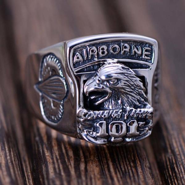 Retro Jewelry 925 Sterling Silver Engraved US Army Eagle Style Men Ring (XH052370)