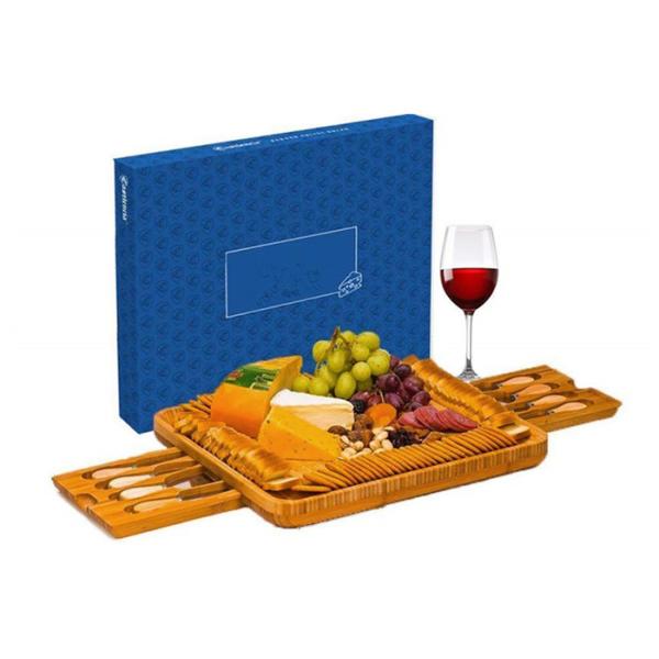 Extra Large Bamboo Cheese Board Natural Wooden Serving Platter Server