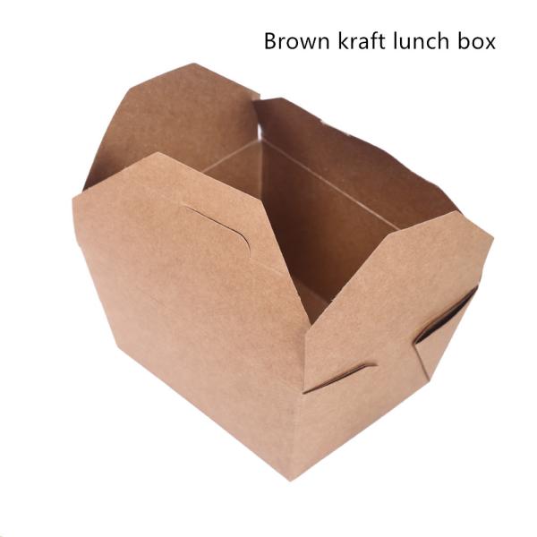 Microwavable Brown Kraft Paper Take Away Box 800 1400 1480 2000ml