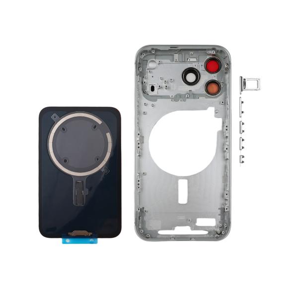 Back Glass For 17promax /17pro With Aluminum Middle Frame And Magnet With Card Holder Accessory  For Repair Technicians Only 