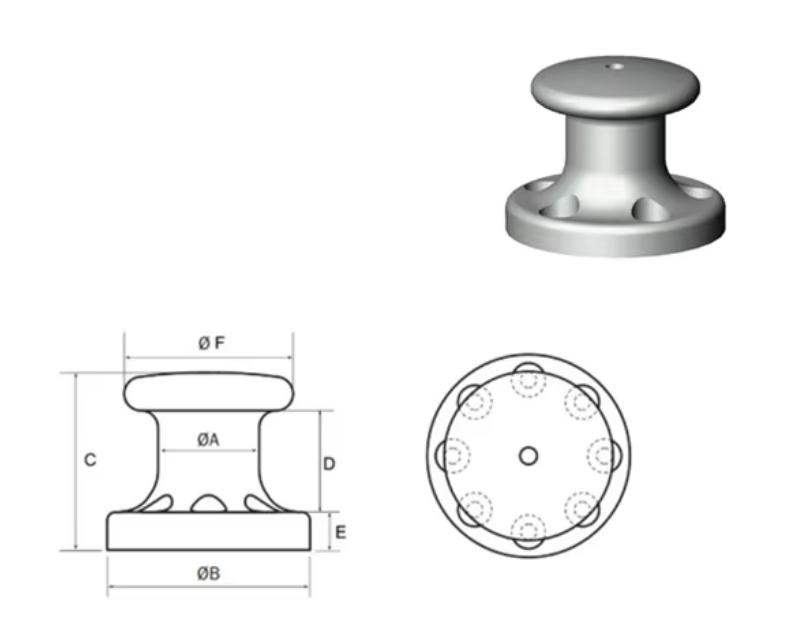 10T Iron and steel Marine Hardware Pillar Bollard
