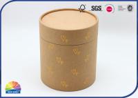Tubo de empacotamento do papel de embalagem de Brown do lenço das peúgas do coração do carimbo de ouro