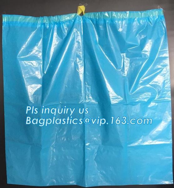 Disposable biohazard infectious plastic drawstring medical waste bag, Promotional mini biohazard drawstring packaging ba
