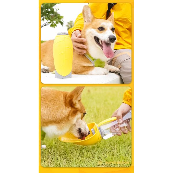 Amarillo 220V-240V Botella de bebida para perros PP Botella de agua ligera para viajes