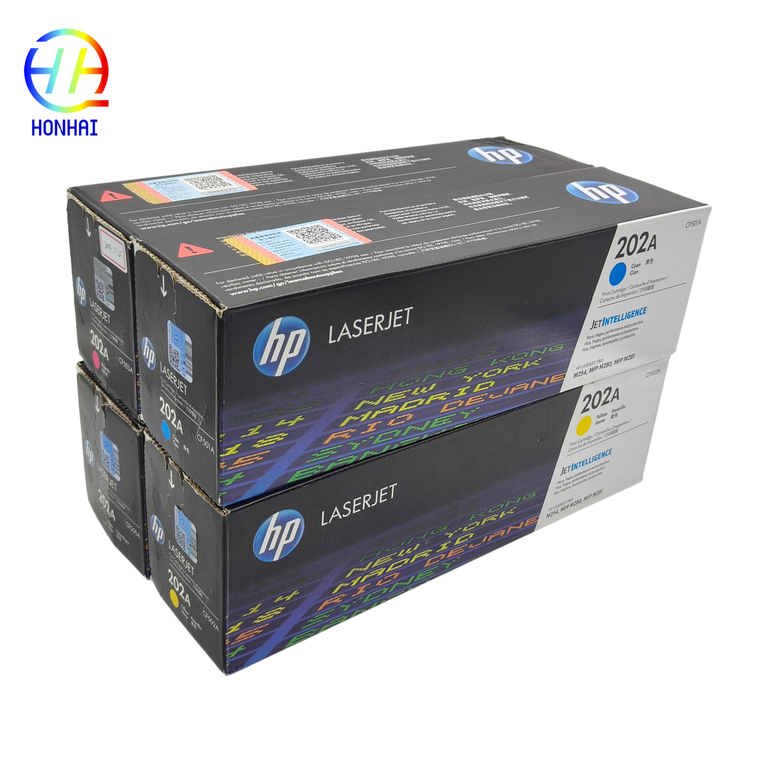  Original Toner Cartridge 202A  for HP Color LaserJet Pro M254dw MFP M281cdw, M281fdw CF500A CF501A CF502A CF503A Printer parts 