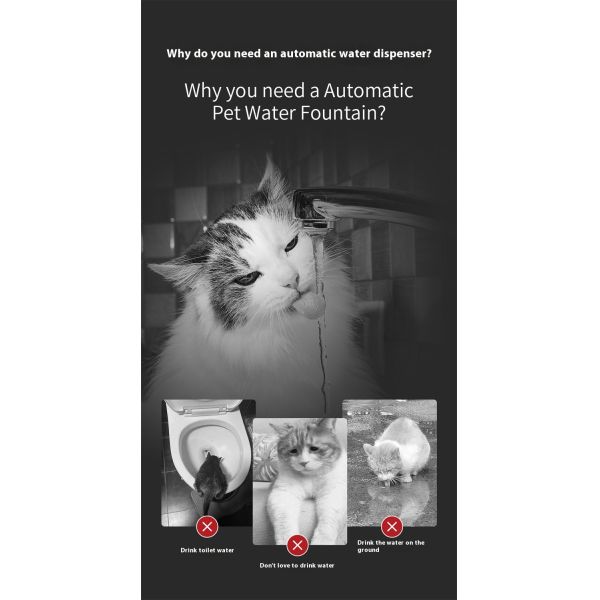 Smart Eco-Friendly Automatic Wireless Cat Dog Drinking Bowl Feeder Stainless Steel Pet Water Dispenser Silent Filter Charging