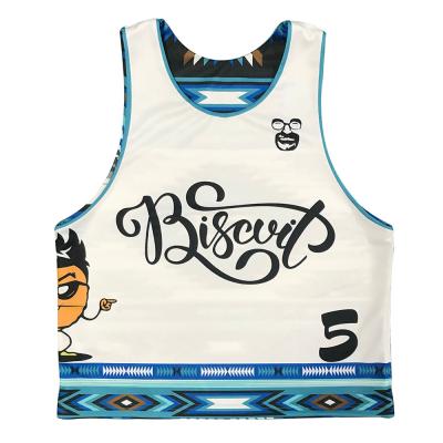 V Neck Durable Reversible Lacrosse Pinnies , Anti Pilling Custom Lacrosse Uniforms