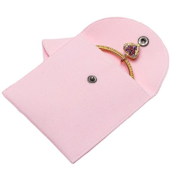 Elegant Luxury Snap Button Jewelry Velvet Bag Velvet Jewelry Bag Jewelry Packaging Bag Ring Purse Bag Jewelry Storage Bag