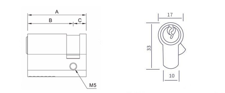 Customized Euro Profile Half Cylinder 40mm 45mm 50mm 55mm 60mm Brass Cylinder Lock