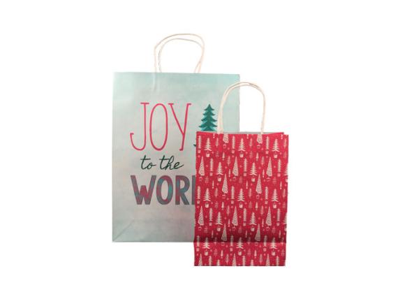 Os sacos minúsculos impressos decorativos extravagantes do presente do Natal personalizaram a impressão do logotipo