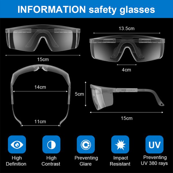 Custom Dust Clear Dark Lens Shield Trendy Ansi Z87 Unisex Impact Resistant Designer Polycarbonate Working Safety Glasses