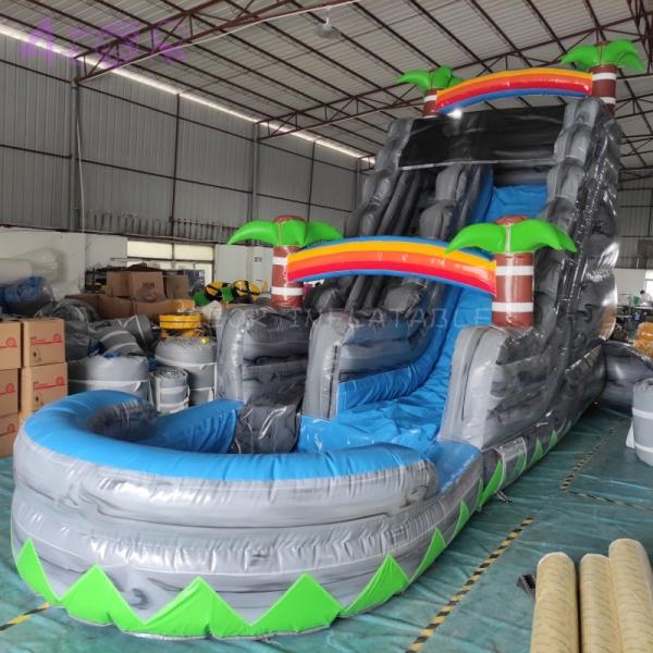 Grade comercial 8x3m Casa de salto explodir China pátio traseiro Moonwalk deslizamento de água inflável