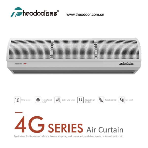 Rideau d'air chauffant de la série Theodoor 4G avec chauffage PTC pour centres commerciaux de luxe, gares, hôtels et restaurants