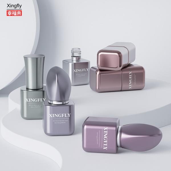 Custom 8ml Unique Clear Empty Gel Glass Gel Nail Polish Bottles with Cap Brush