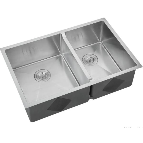 Durable Kitchen Sink For Hotels Stainless Steel Rectangular Modern Brushed Finish