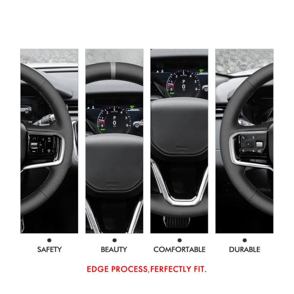 Hand Stitch Genuine Leather Steering Wheel Cover for Land Rover Range Rover Sport III(L461) Evoque II (L551)  Velar (L560)
