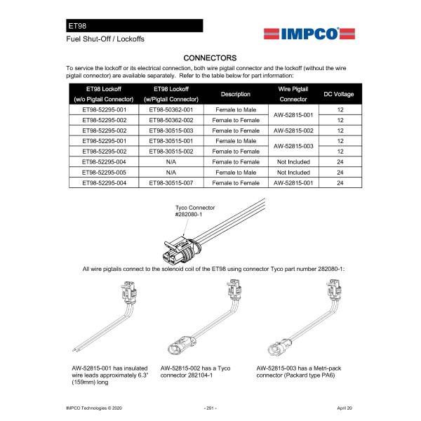Электронный вход 312psi ET98 50362 002 IMPCO Lockoff