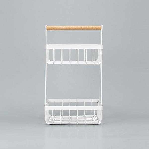Sustainable Fruit Bowl Bread Basket Kitchen Metal Wire Storage Rack 2 Tier