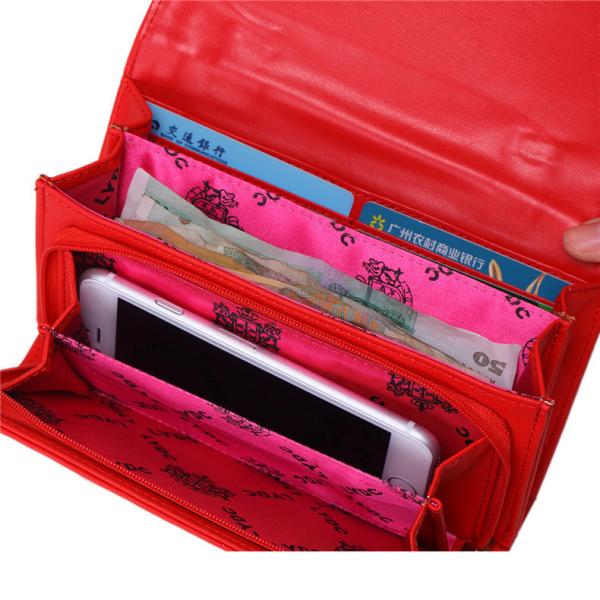 The new solid color long section of the wallet buckle rivets Europe Women's leather wallet