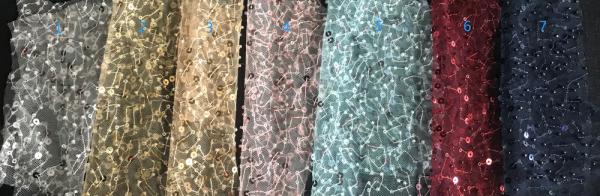 Shining sequins and Beaded Lace Fabric for ladies garment