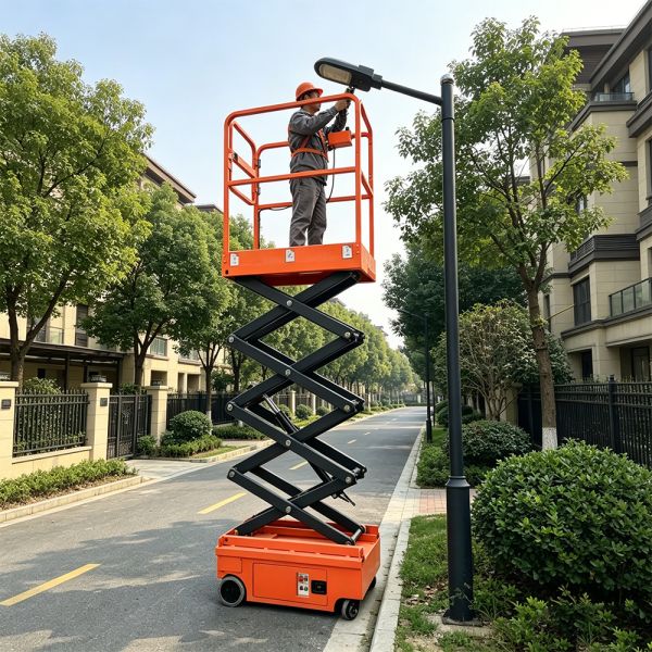 Outdoor Mini All Electric Single Man Scissor Lift Self Propelled Aerial Work Platform