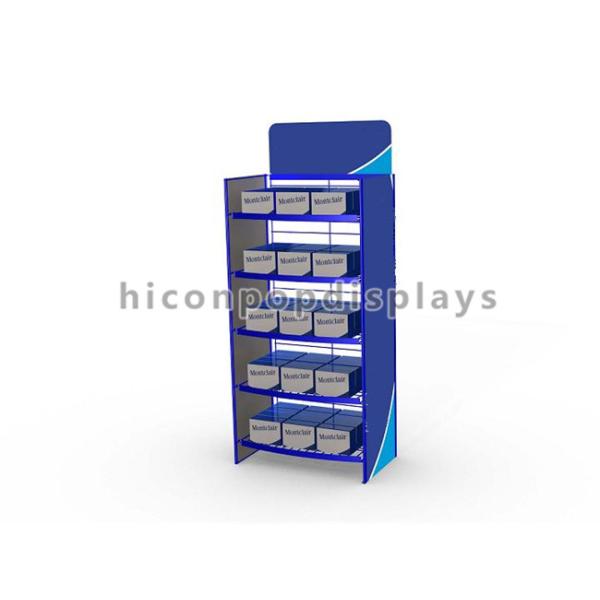 Pharmacy Store Shelving Metal Retail Gondola Shelving With 4 Tier Wire Holder