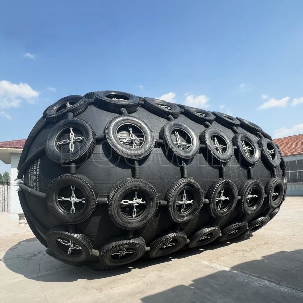 Pneumatic Marine Dock Fender Puncture Resistant Black Yokohama Floating Fenders