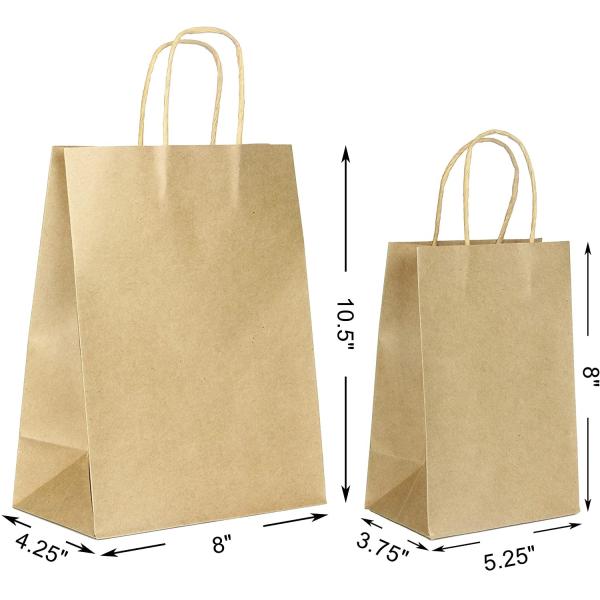 Recyclable Assorted Sizes Anti Oil Kraft Paper Food Bags