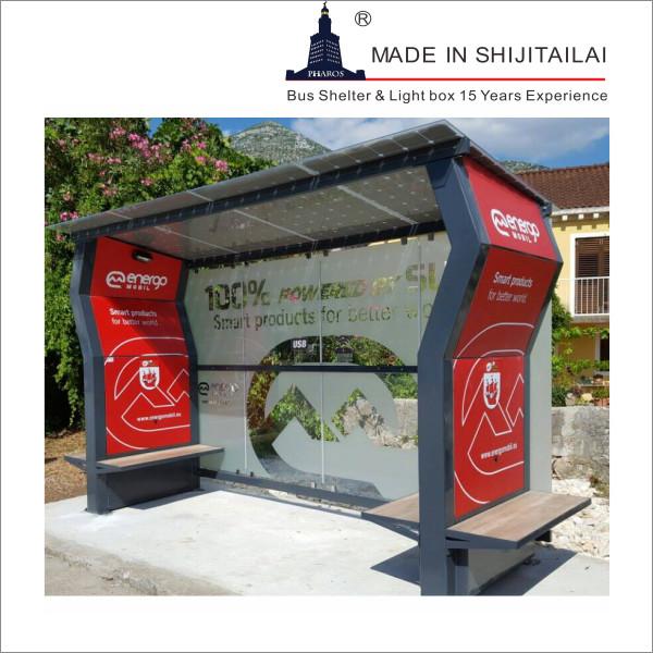 Waterproof Double Side 160mm SS304 Modern Bus Shelter