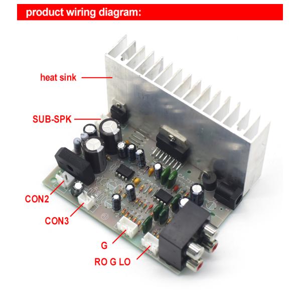 Professional Digital Subwoofer Amplifier Board 2*38W AC/DC 12V with TDA7379
