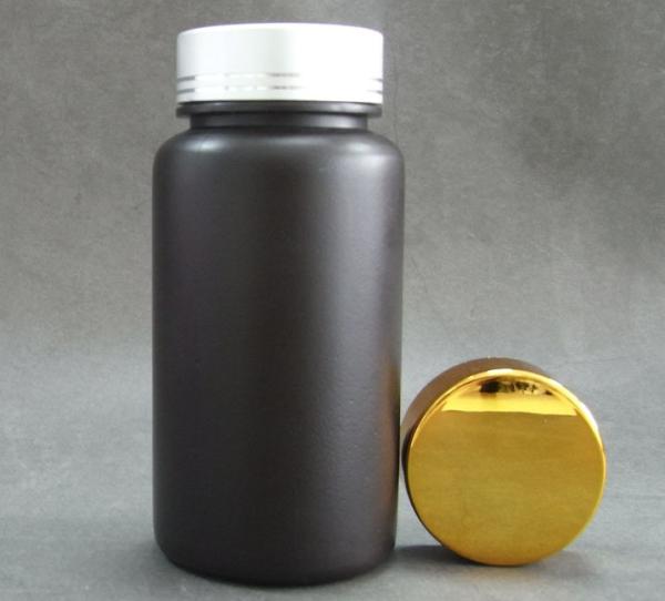 Metal Cap Plastic Screw Top Bottles , 150g PE Plastic Capsule Bottles