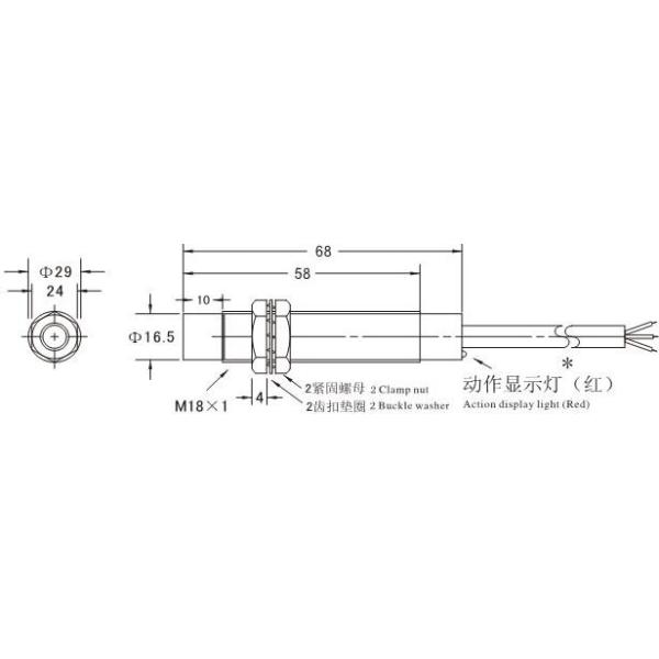 M18 3 wires 12v npn capacitive proximity approach capacitance cylinder sensor light switch