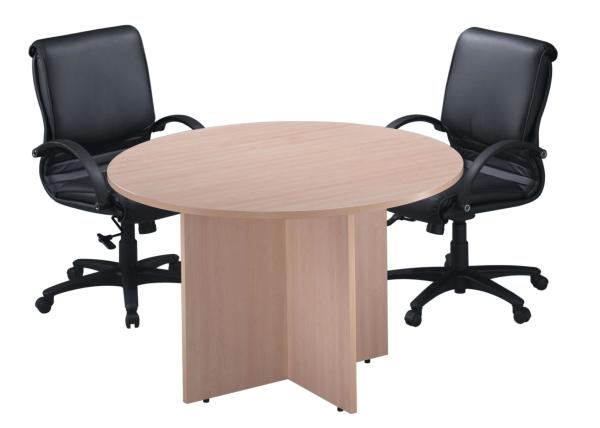 Dia 800 - 1200mm Custom Made Conference Tables With Crossed Wooden Leg