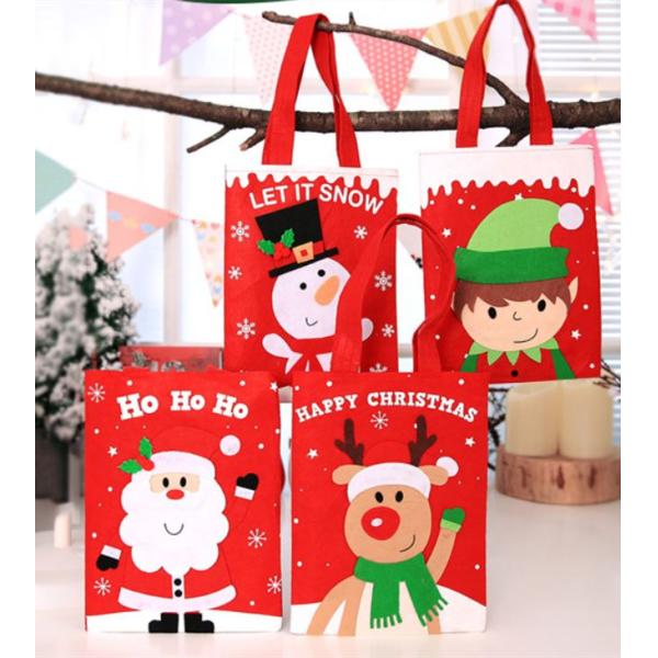 20*27cm Cute Felt Handbag For Christmas Santa Snowman Gift Candy Packing
