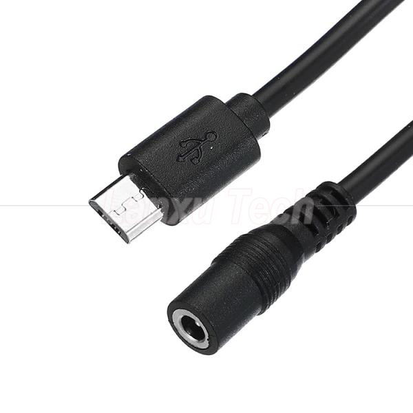 Micro USB Male to DC 3.5x1.35mm Female Jack Power Extension Cable for Fans LED Strips