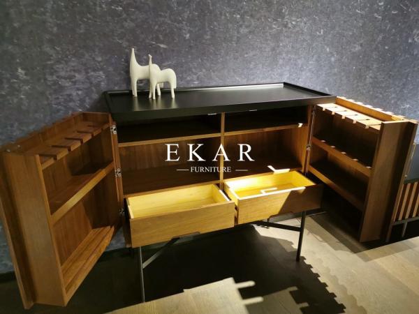 Metal Legs MDF 2 Doors Fancy Designer Modern Sideboard Cabinet